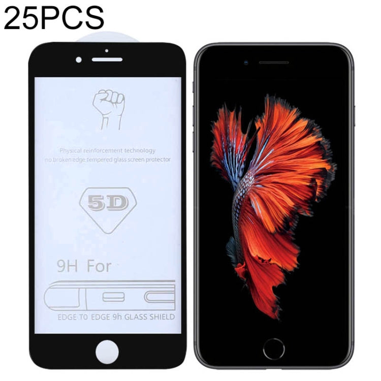 Pellicola in vetro temperato a schermo intero con colla completa 9H 5D da 25 pezzi per iPhone 6 / 6s, For iPhone 6 / 6s (25 PCS) Pellicola in vetro temperato a schermo intero con colla completa 9H 5D da 25 pezzi per iPhone 6 / 6s, For iPhone 6 / 6s (25 PCS)